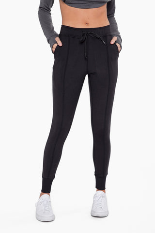 Black Slim-fit Paneled Jogger