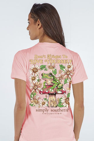 Simply Southern Frog Peach Tee
