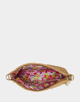Straw Hobo Bag With Pearls