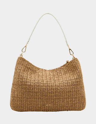 Straw Hobo Bag With Pearls