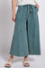 Teal Washed Terry Knit Wide Leg Pant