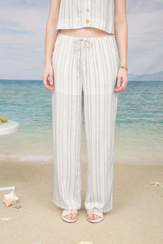 Olive Stripe Drawstring Pants