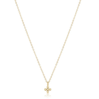 Enewton 16" Necklace Gold Classic Beaded Signature Cross Small Gold