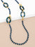 Beaded Striped Ellipse Long Necklace