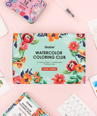 Watercolor Coloring Club Box - Floral