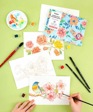 Watercolor Coloring Club Box - Floral