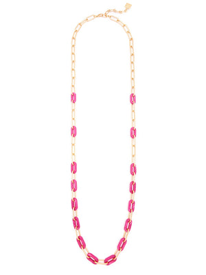 Rita Resin & Paperclip Link Long Necklace
