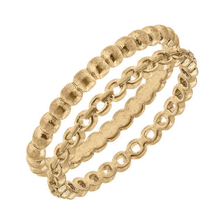 Nova Stacking Ring Set Worn Gold