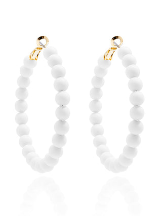 Ella Matte Beaded Hoop Earring