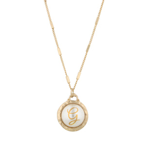 Initial Pearl Gold Necklace