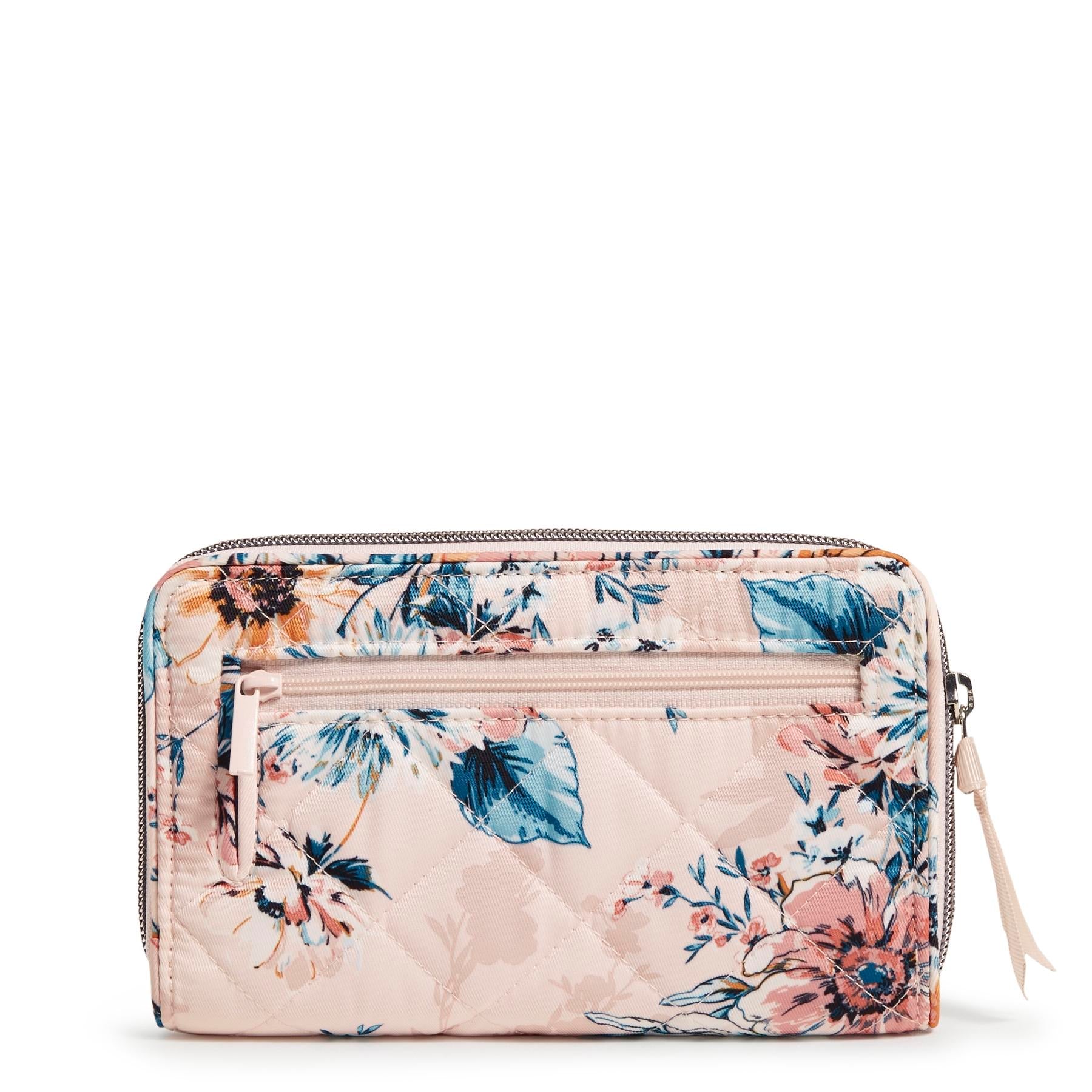 RFID Turnlock Wallet | Peach Blossom Bouquet