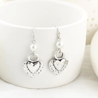 Pearl Heart Earrings