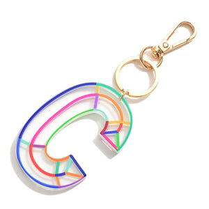 Bright Multi-Colored Bag Charm/ Key Chain