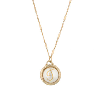 Initial Pearl Gold Necklace