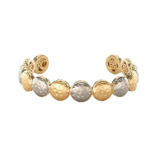 Jahna Hammered Two Tone Cuff Bracelet