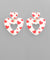 White Heart Print Earrings