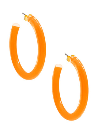 Medium Lucite Open Hoop Earrings