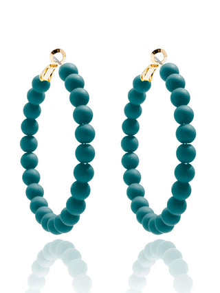 Ella Matte Beaded Hoop Earring