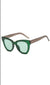 Round Cat Eye Sunglasses - Green
