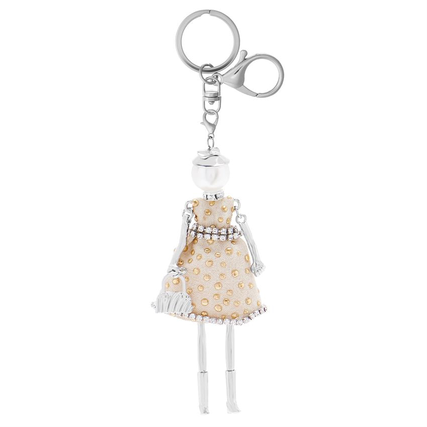 Initial Charm Key Chain Cow Print - Shop Daffodils Boutique