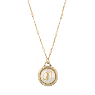 Initial Pearl Gold Necklace