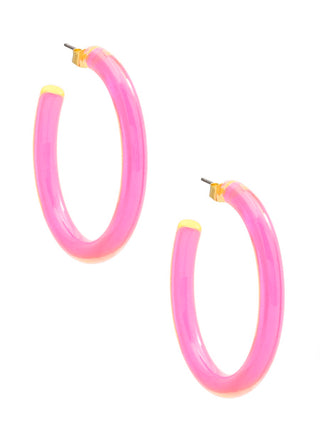 Medium Lucite Open Hoop Earrings