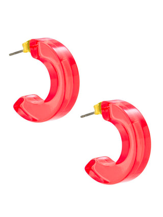 Lucite Neon Chunky Hoop Earrings