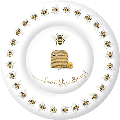 Save the Bees Round Dinner Paper Plate