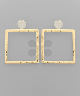 Hammered Square Earrings