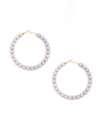 Ella Matte Beaded Hoop Earring