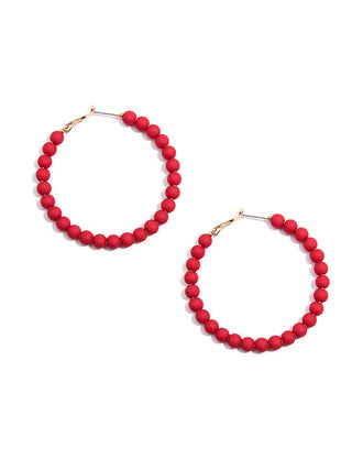 Ella Matte Beaded Hoop Earring