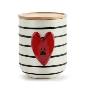 Paw Print Heart Canister - Large