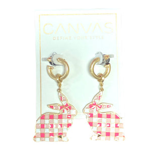 Stella Enamel Gingham Bunny Earrings