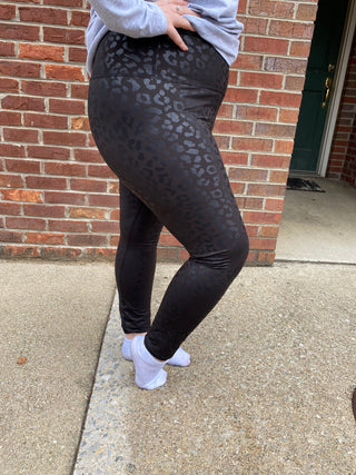 Leopard Active Faux Leather Legging