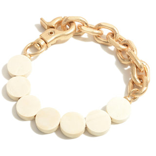 Gold Tone Chain Link Stretch Bracelet