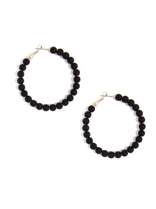 Ella Matte Beaded Hoop Earring