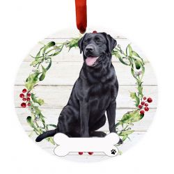 Ceramic Wreath Full Body Dog Ornament