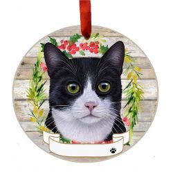 Ceramic Wreath Cat Ornament