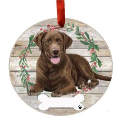 Ceramic Wreath Full Body Dog Ornament