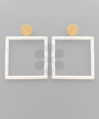 Hammered Square Earrings