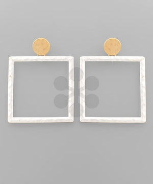 Hammered Square Earrings