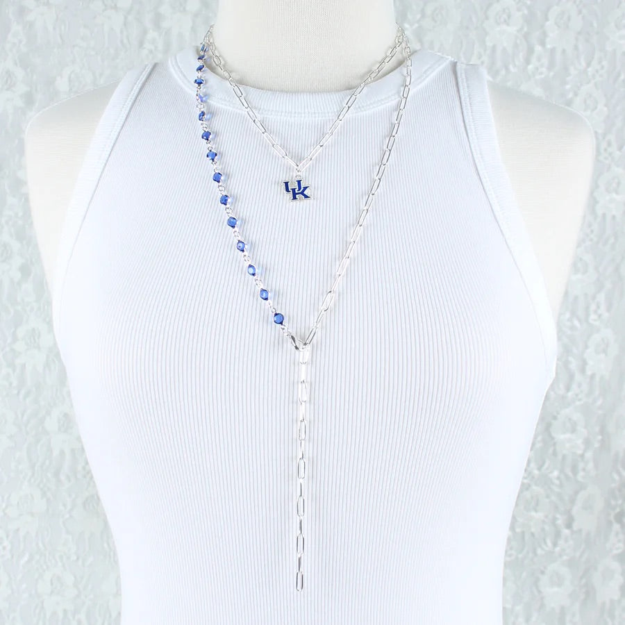 Kentucky Enamel Logo Paperclip Chain Necklace