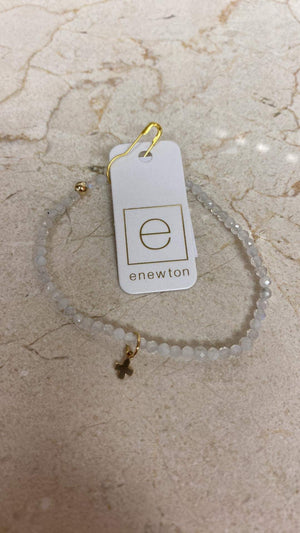 Enewton Gemstone 3mm Bead Bracelet Gold Cross