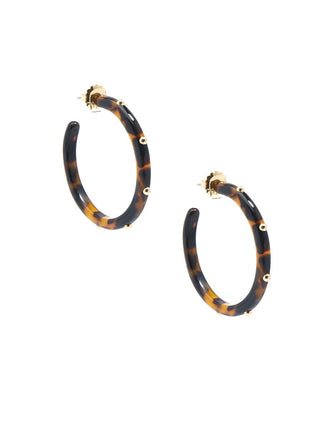 Resin Studded Hoop Tortoise Print