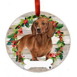 Ceramic Wreath Full Body Dog Ornament