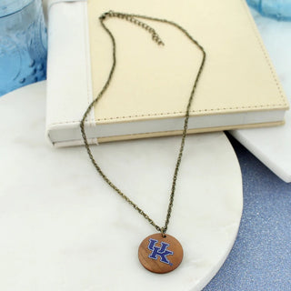 Kentucky Wood Disc Short Necklace