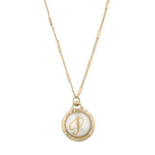 Initial Pearl Gold Necklace