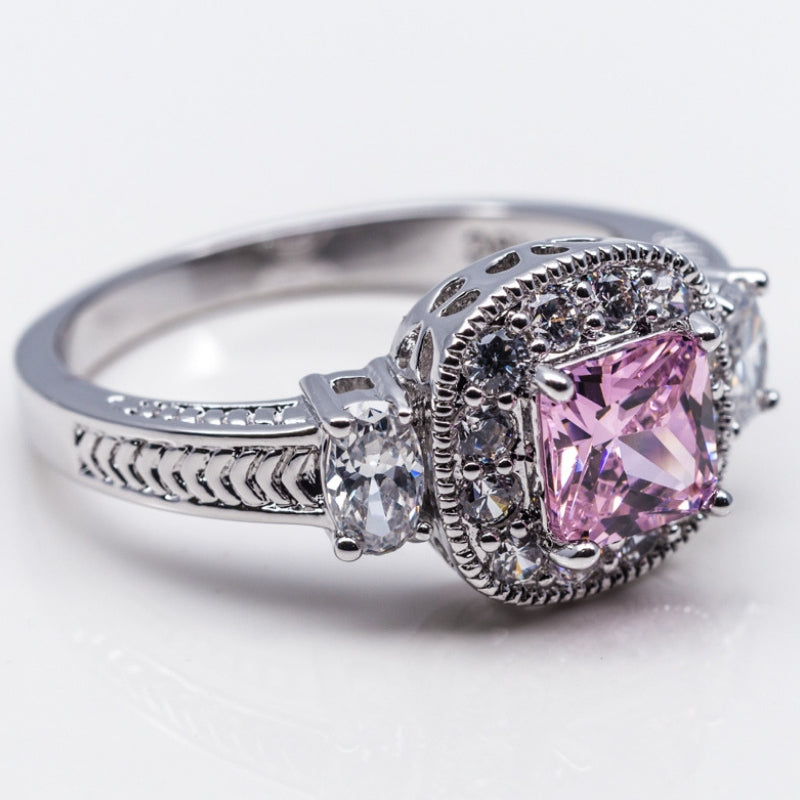 Fancy Fashion Pink CZ Ring