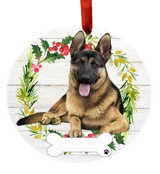 Ceramic Wreath Full Body Dog Ornament