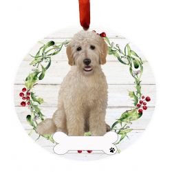 Ceramic Wreath Full Body Dog Ornament